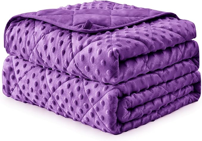 Purple Weighted Blanket for Adults 20lbs, Twin Full Size Cooling Minky Heavy - Image 9
