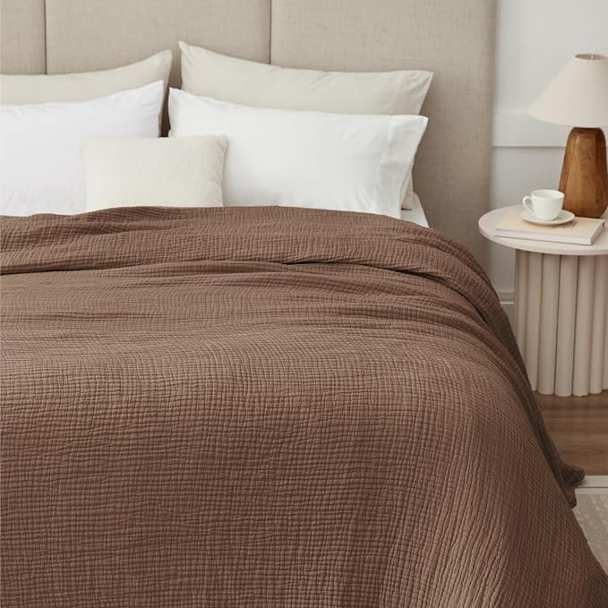 100% Cotton Muslin Blanket Twin 60" x 80", Breathable and Lightweight Cotton - Image 2