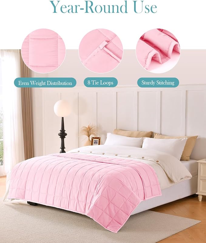 Topblan Weighted Blanket for Adults 12lbs, Soft Cooling Breathable Weighted - Image 4