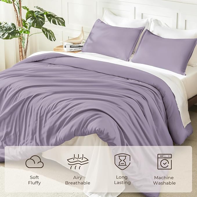 Litanika Twin XL Comforter Set Grayish Purple, 2 Pieces Extra Long Dorm Bedding - Image 3
