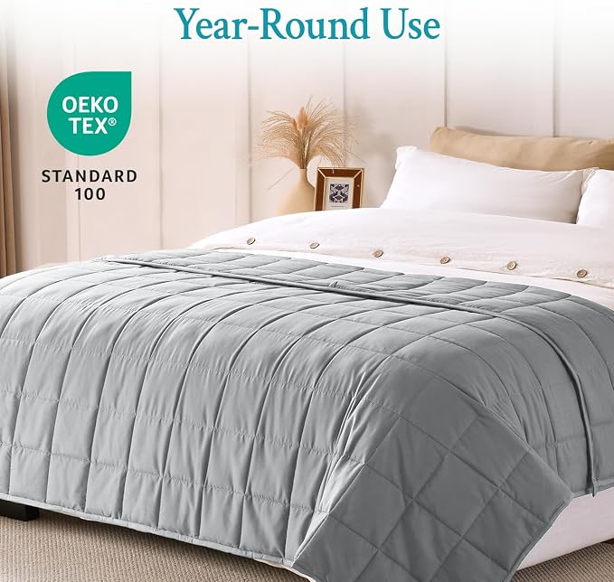 Topblan Cooling Weighted Blanket Twin Size 15lbs, Breathable Soft Weighted - Image 4