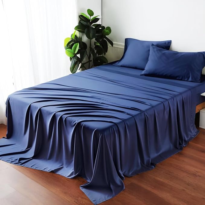 Bamboo Viscose Flat Sheets Only, 400 Thread Count Sateen Weave Twin Size Flat - Image 6