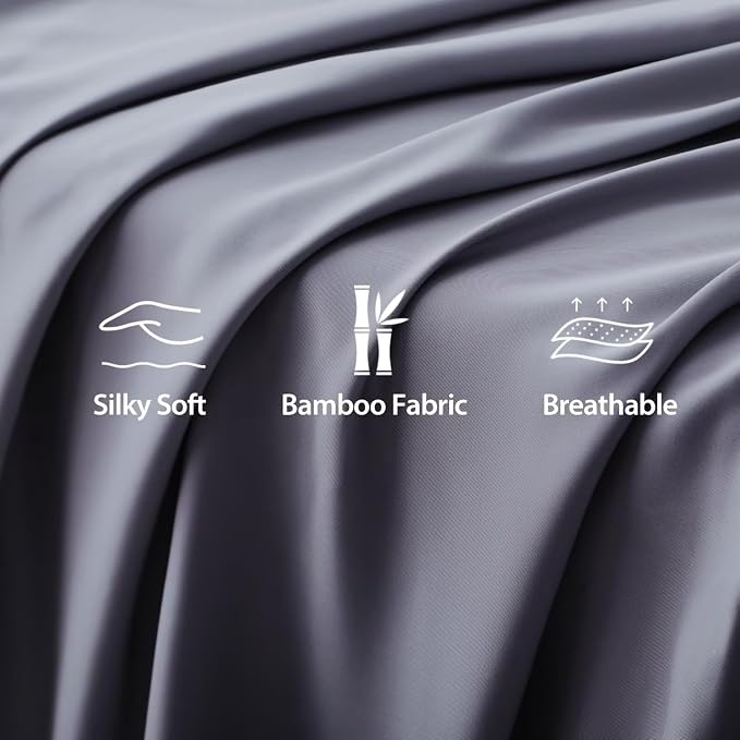 Bamboo Viscose Flat Sheets Only, 400 Thread Count Sateen Weave TwinXL Size Flat - Image 3
