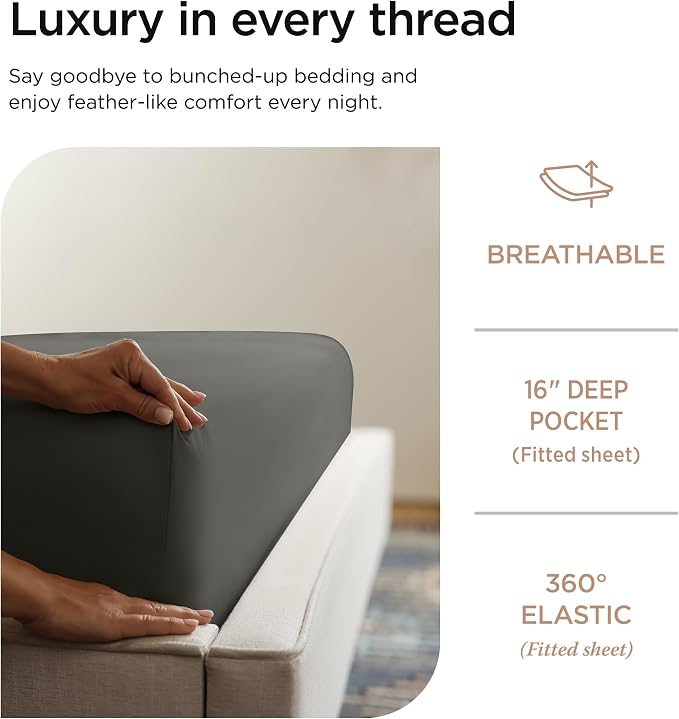 Threadmill Luxury 800 Thread Count California King 100% Cotton Sheets - Image 5