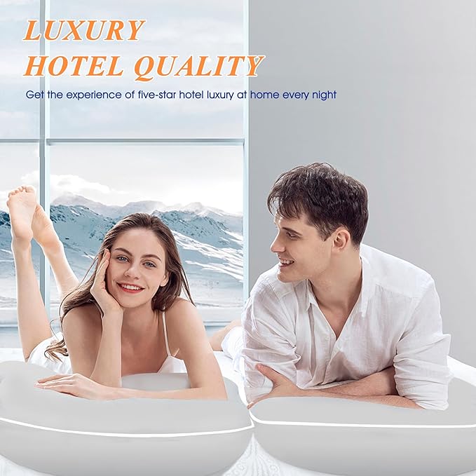 MZOIMZO Bed Pillows for Sleeping- Soft Density, Queen Size Set of 2, Cooling - Image 5