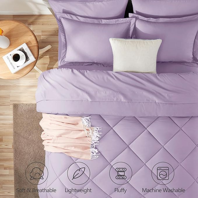 CozyLux Full Size Comforter Sets Light Purple - Image 2