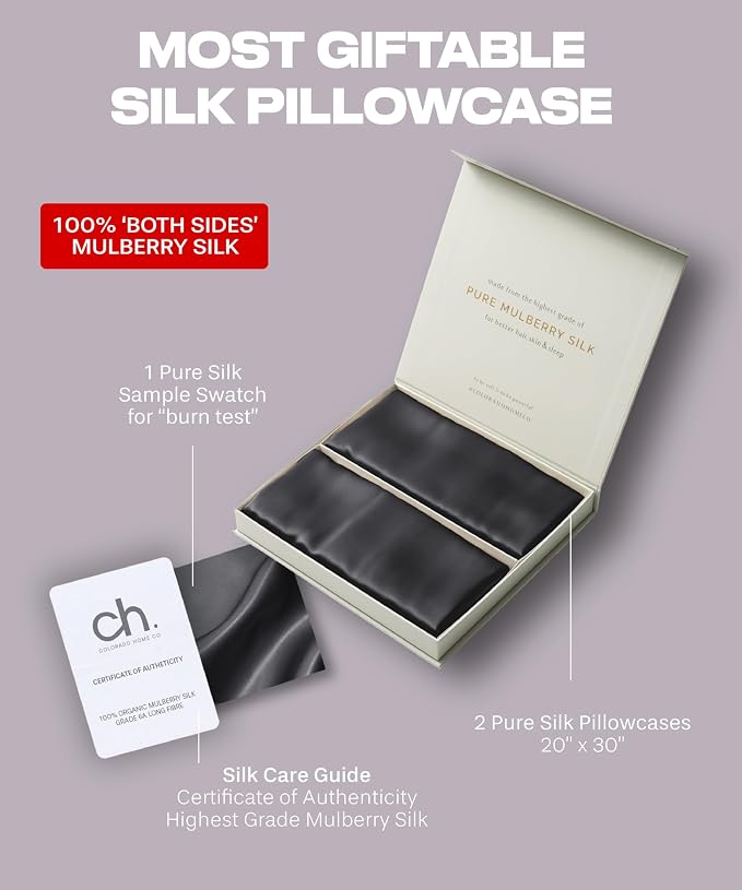 SUNDAYSILKS™ | Silk Pillow Cases 2 PACK | 22 Momme Mulberry Silk Pillowcase Set - Image 6