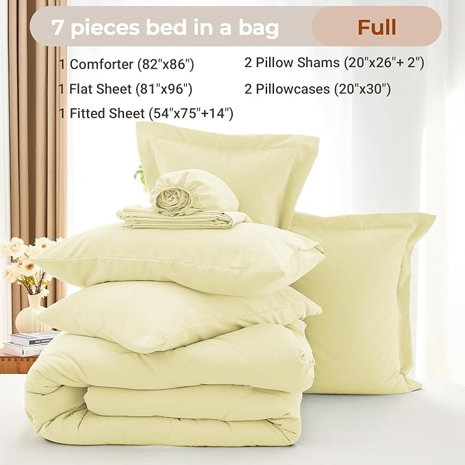 MUXHOMO 7 Pieces Full Comforter Set, Soft Bed in a Bag Full Size, All Season - Image 4