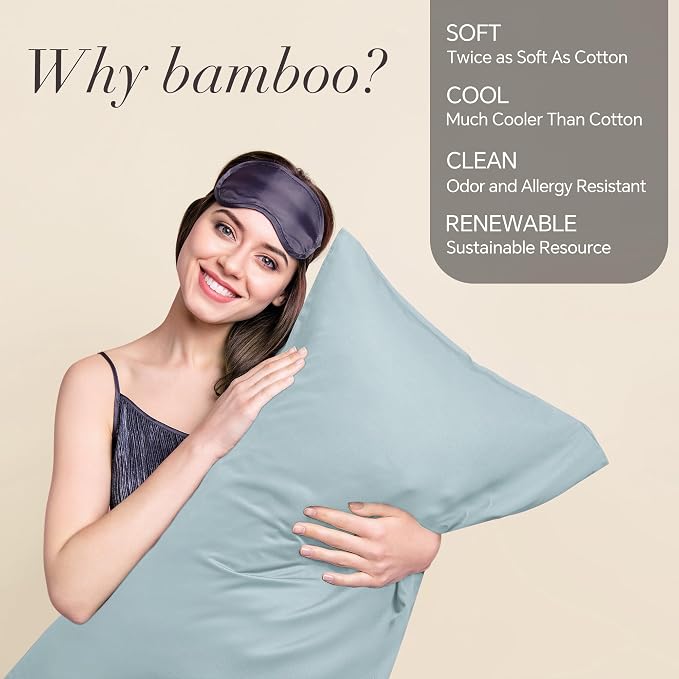 BEDELITE Pillow Cases Queen Size Set of 2, Rayon Derived from Bamboo, Cooling - Image 2
