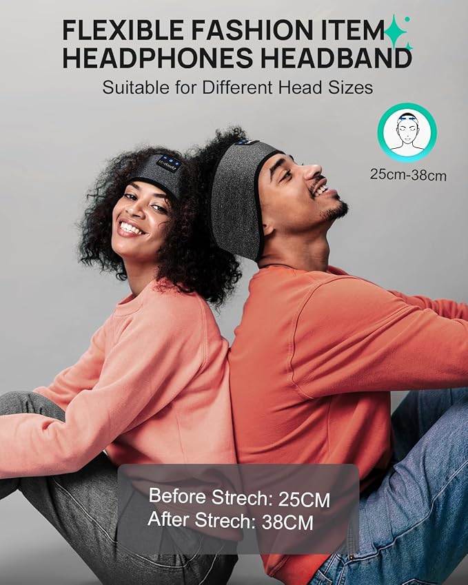 LC-dolida Sleep Headphones Headband Bluetooth 5.4, Sports Headband Earphones - Image 7
