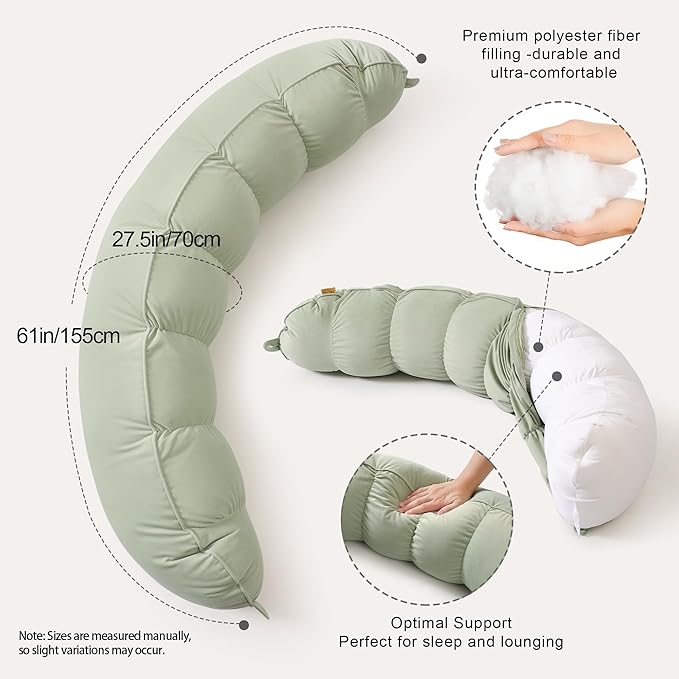 Peallow – Long Round Body Pillow - Image 3