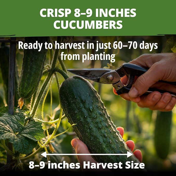 HOME GROWN Organic Marketmore Cucumber Seeds 200+ Heirloom Non-GMO Seeds - Image 2