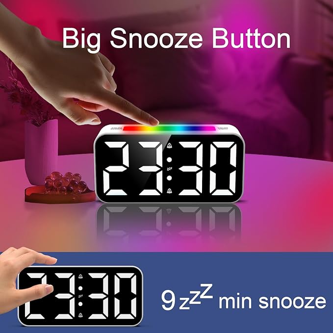 Topski Loud Alarm Clocks for Bedrooms Heavy Sleepers, Digital Bedside Clock - Image 4