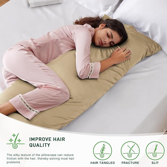 Love's cabin Satin Body Pillowcase 20x54, Cooling Pillow Cover - Image 2