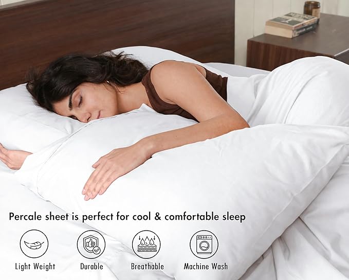 RUVANTI 100% Cotton Sheets – Queen Size Percale Bedding, Cooling & Breathable - Image 3