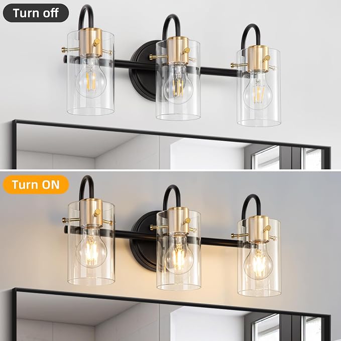 3 Light Bathroom Vanity Light, Modern Wall Sconces Wall Lamp over Mirror - Image 3