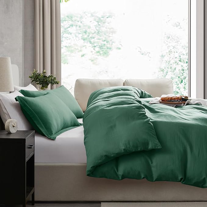 Nestl Dark Green Duvet Cover Queen Size - Image 7
