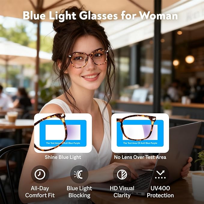 Blue Light Glasses for Woman Men | 99% Blue Light Blocking Glasses for Computer - Image 2