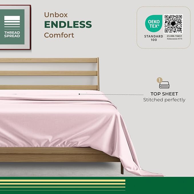 THREAD SPREAD 100% Organic Cotton Percale Flat Sheet Twin Size - Image 3
