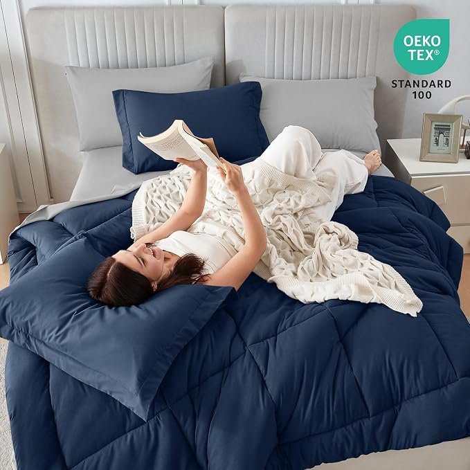 Sasttie Queen Comforter Set, 7 Pieces Bed in a Bag Queen, Complete Bedding Set - Image 5