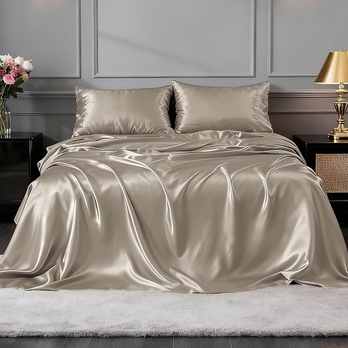 FreshCulture Satin Sheets Twin Size Bed Set - Image 2