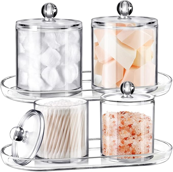SheeChung Acrylic Vanity Tray, 2 Pack, 9.65 in x 4.5 in x 0.79 in, Catchall Tray - Image 2