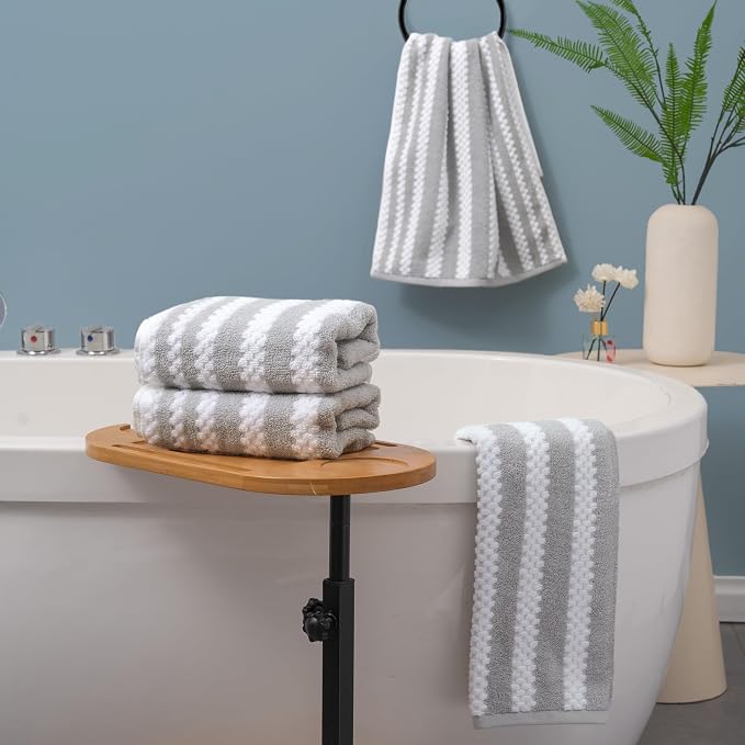 VOOVA & MOVAS Bathroom Hand Towels, Waffle Striped Bathroom Hand Towels - Image 5