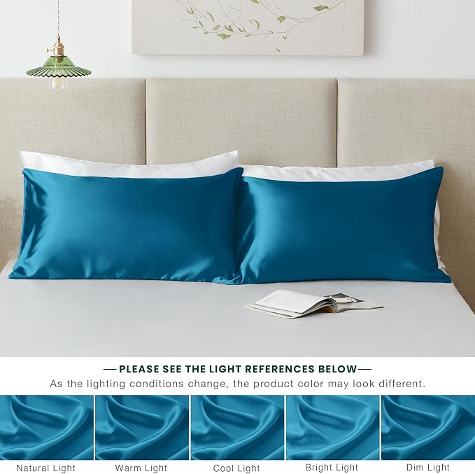 Love's cabin Satin Pillowcase Set of 2 Queen Size 20x30, Cooling Pillow Covers - Image 7