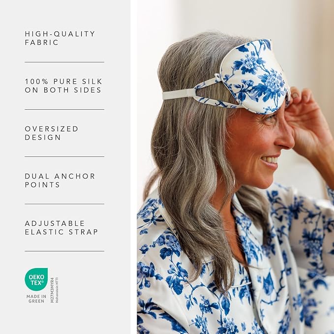 Fishers Finery 25 Momme Pure Mulberry Silk Sleep Eye Mask - Image 3