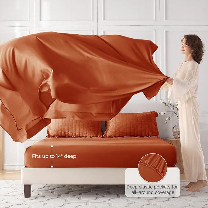 MUXHOMO 5 Pieces Twin Comforter Set, Seersucker Bed in a Bag Twin Size - Image 3