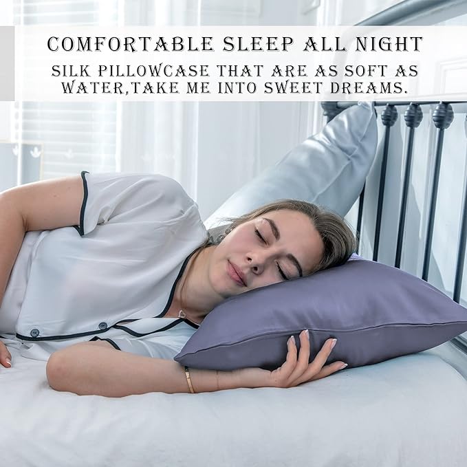 Silk Pillow Cases 2 Pack Soft Breathable and Sliky King Size Pillow Cases Set - Image 6