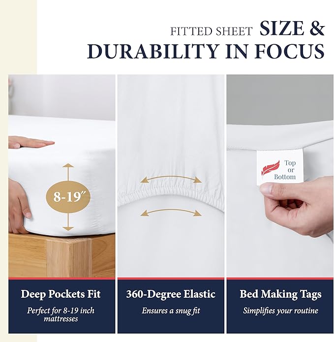 100% Egyptian Cotton Split King Sheets Sets - Image 4