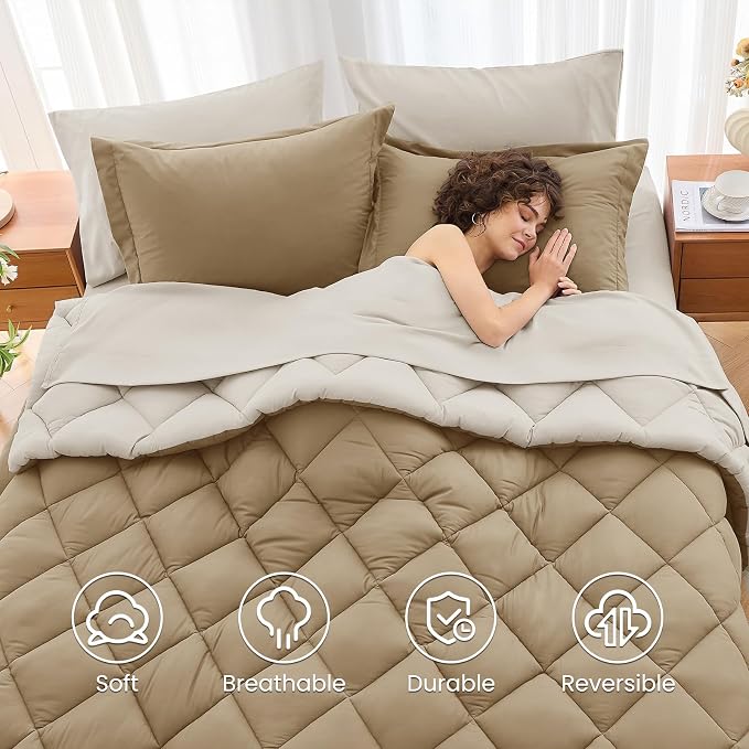 MUXHOMO 5 Pieces Twin XL Comforter Set, Reversible Bed in a Bag Twin XL Size - Image 6