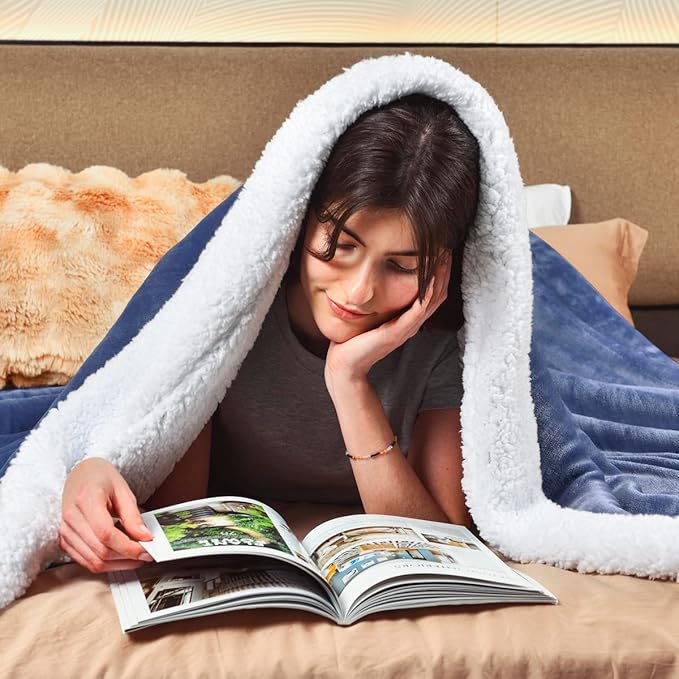 KAWAHOME Sherpa Fleece Queen Size Blanket - Image 3