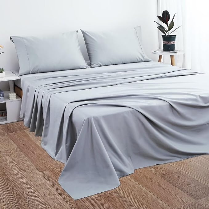 2-Pack Cotton Twin Flat Sheet Only, 600 Thread Count 100% Egyptian Cotton Top - Image 5