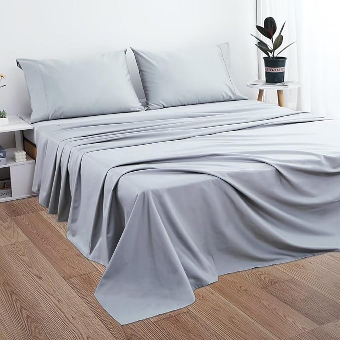2-Pack Cotton Cal King Flat Sheet Only, 600 Thread Count 100% Egyptian Cotton - Image 5