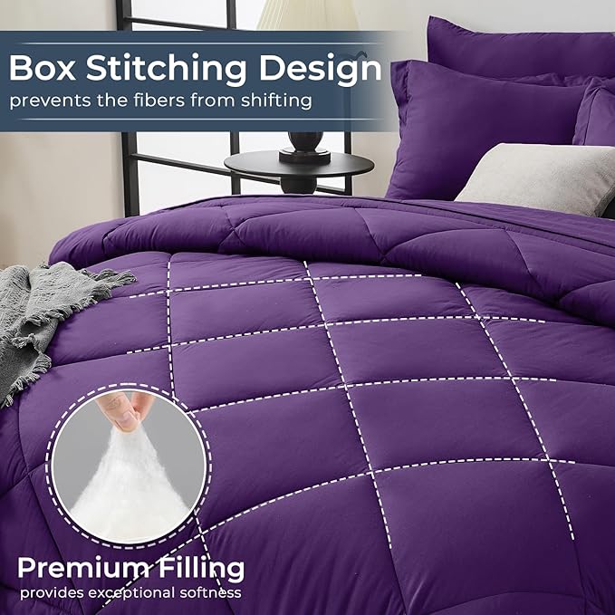 HEVUMYI Purple King Comforter Set - Image 4