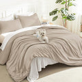 Litanika Comforters Khaki Oversized Queen Size, 3 Pieces Lightweight Solid by Litanika