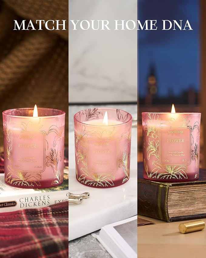 M&SENSE Vegan Soy Lavender Scented Candle, 8.1oz 42H Non-Toxic Long Burning - Image 8