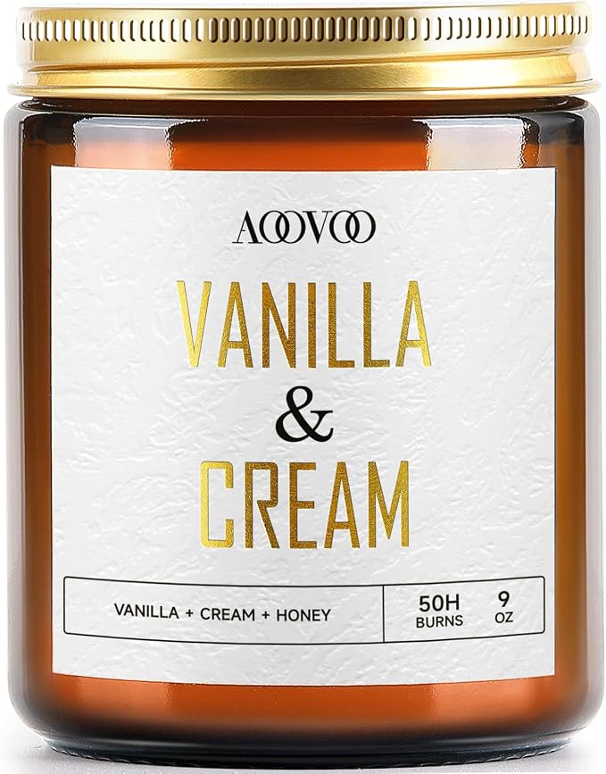 AOOVOO Vanilla Cream Candles - 9 oz Scented Candles by AOOVOO