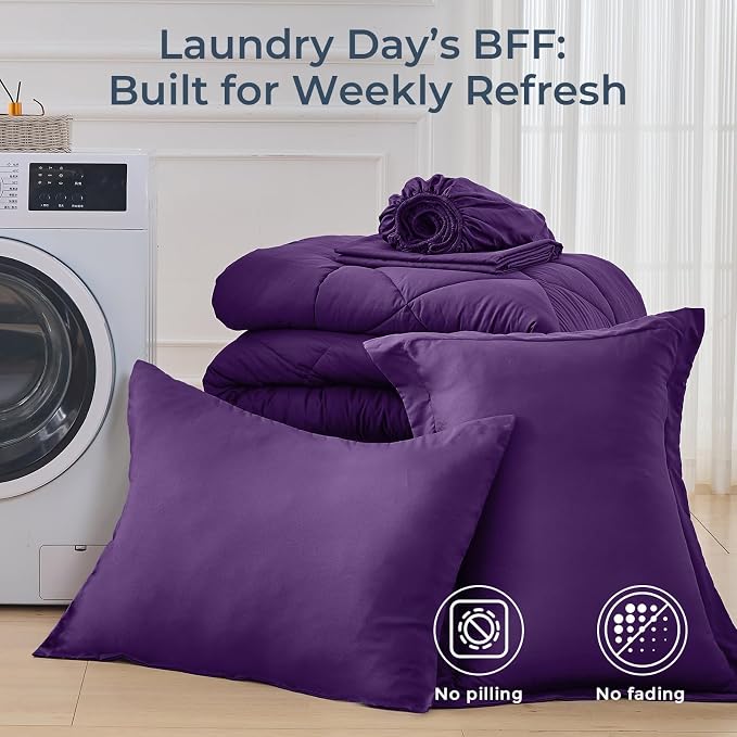 HEVUMYI Purple Twin Comforter Set - Image 7