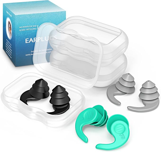 Swimming Ear Plugs for Adults, 3 Pairs Waterproof Reusable Silicone Swim - Image 8