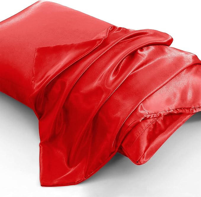 Aormenzy Satin Pillow Cases for Women Standard Size Set of 2, Fade Resistant - Image 3