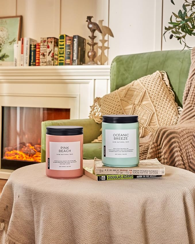 M&SENSE Candle Oceanic Breeze Scented, 19.4oz 110 Hour Long Lasting 2 Wick - Image 8