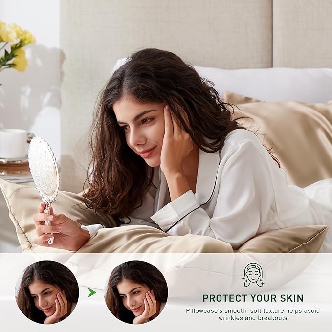 Love's cabin Satin Pillowcase Set of 2 Queen Size 20x30, Cooling Pillow Covers - Image 3