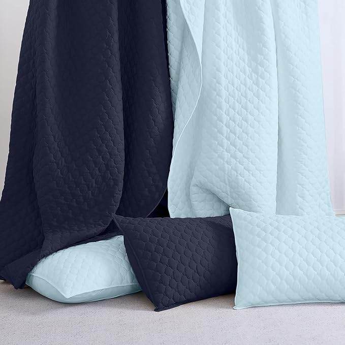 HORIMOTE HOME Quilt King Size Aqua Blue, Lightweight Quilt - Image 6