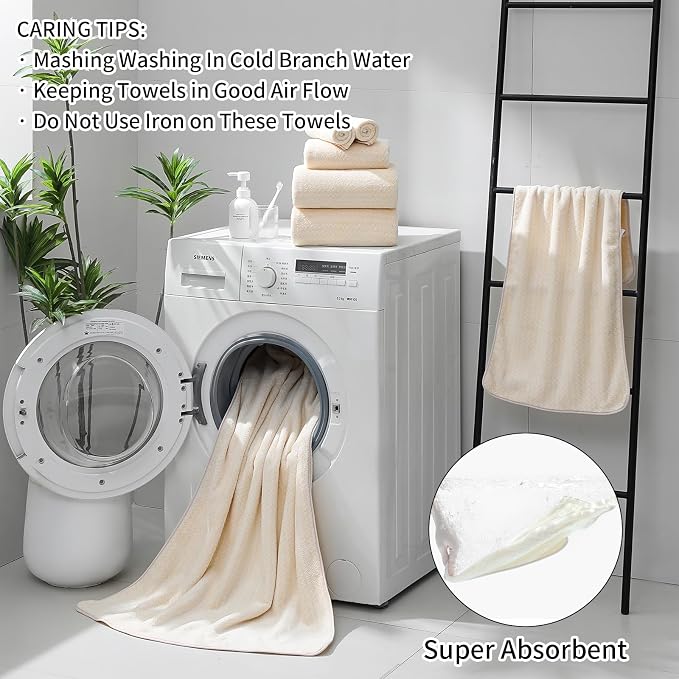 Ultra Soft Bath Towel Set, 12 Piece Family Bathroom Towel Set - Image 6