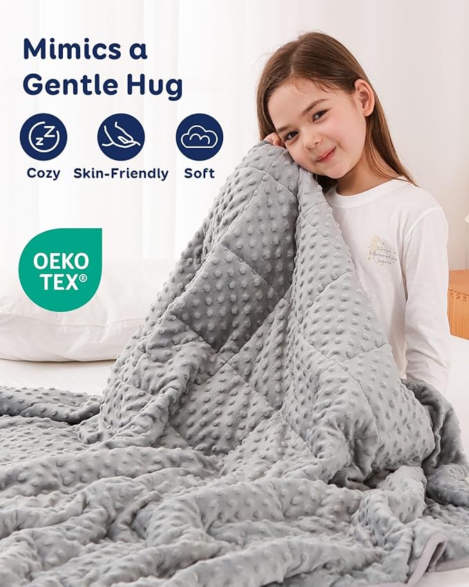 Kivik Weighted Blanket 7lbs, Small Minky Dotted Blankets, Soft Heavy Blanket - Image 3