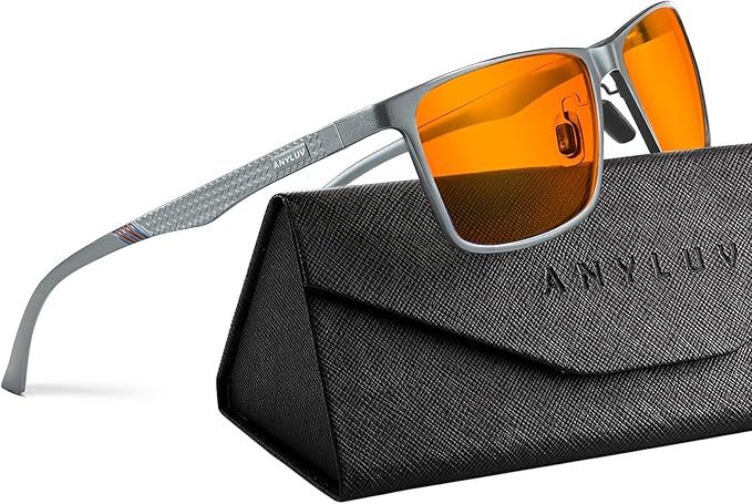 ANYLUV Blue Light Glasses Men, Relieve Eyestrain and Eye Protection, Al-Mg by ANYLUV