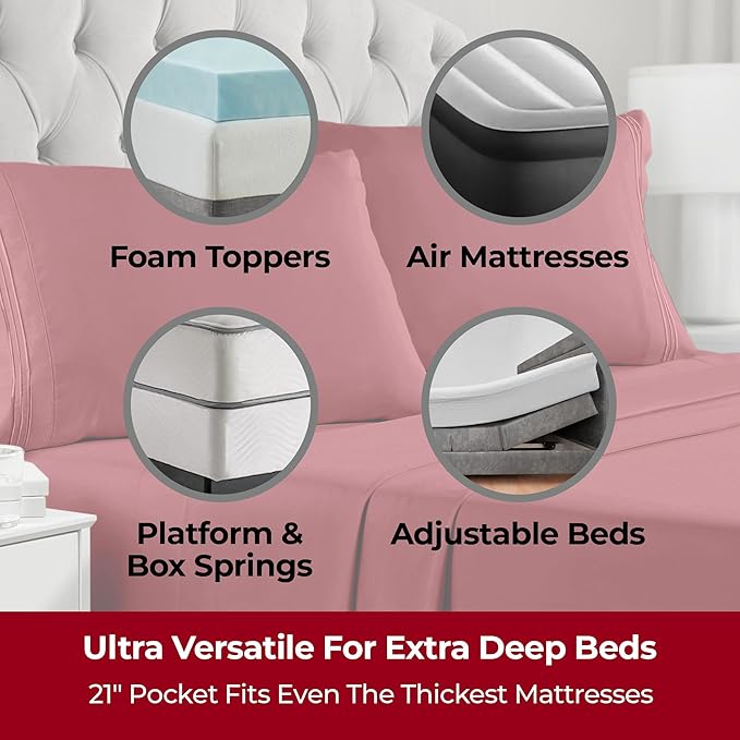 Mellanni Extra Deep California King Sheets - Image 2